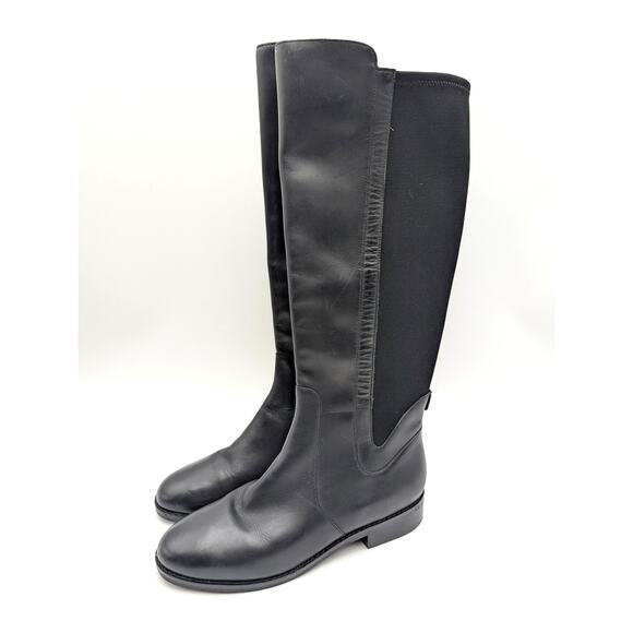 Cole Haan Noelle Knee High Boots Round Toe Women's Black Size US7.5B EU38 - Picture 1 of 12